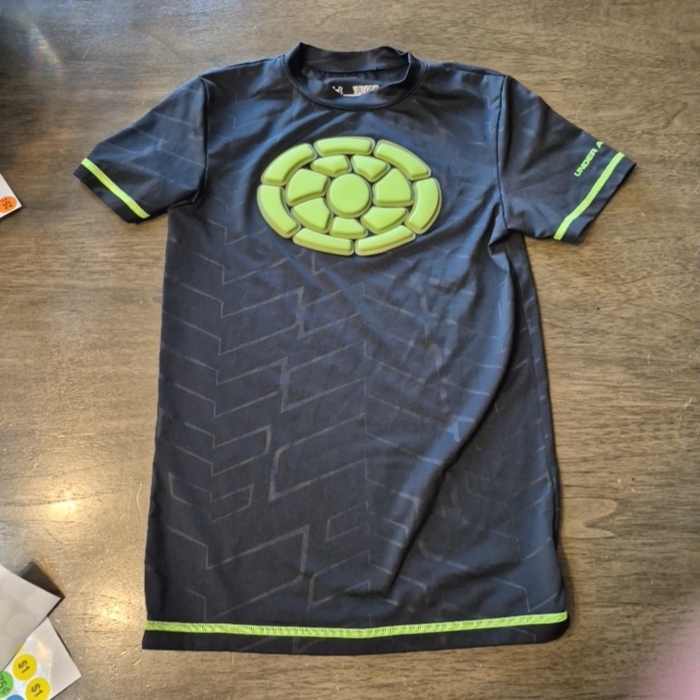Under Armour Black Teeβ with Neon Green Design Chest Protection
